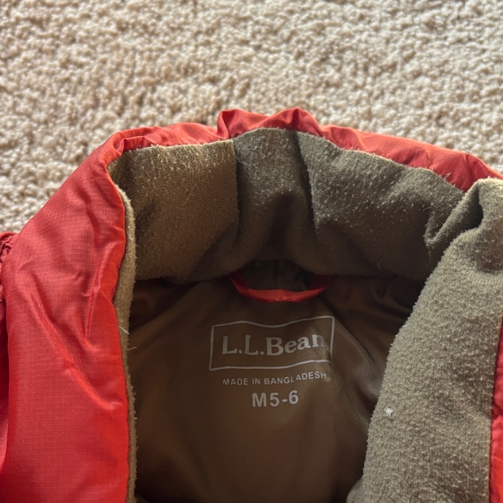 L.L. Bean Kids Burnt Orange/Red Down Puffer Vest - Picture 2 of 6